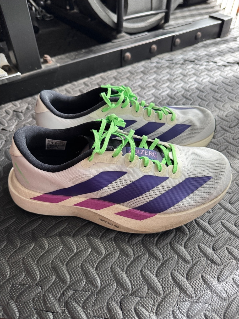 Adidas Adizero Evo SL Cloud White/Purple/Lime